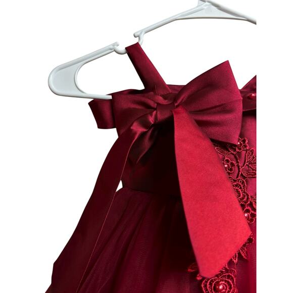IBTOM Castle Baby Girls Formal Bow Knot Puffy Tulle Gown 12-18 Months - Picture 4 of 6